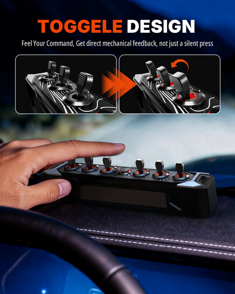 6-Gang Wireless Toggle Switch Panel – Smart Control System for Lights & Accessories