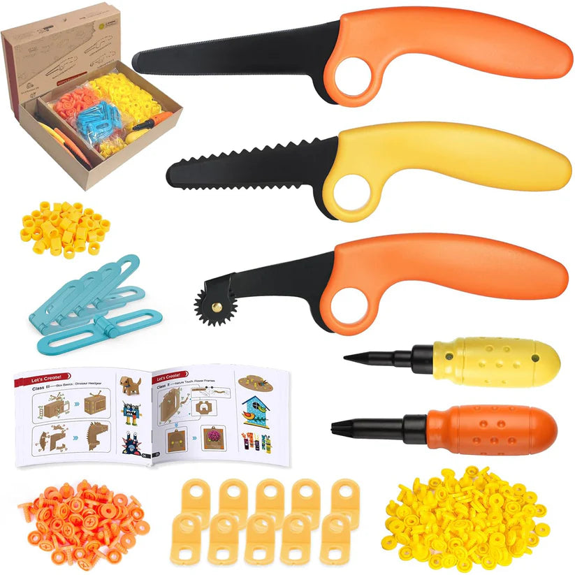 Cardboard Building Set – 401-Piece STEM Construction Kit for Kids