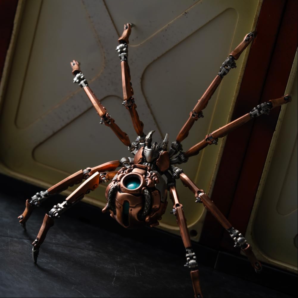 Mechanical Spider Figurine, Poseable Steampunk Gothic Robot Statue
