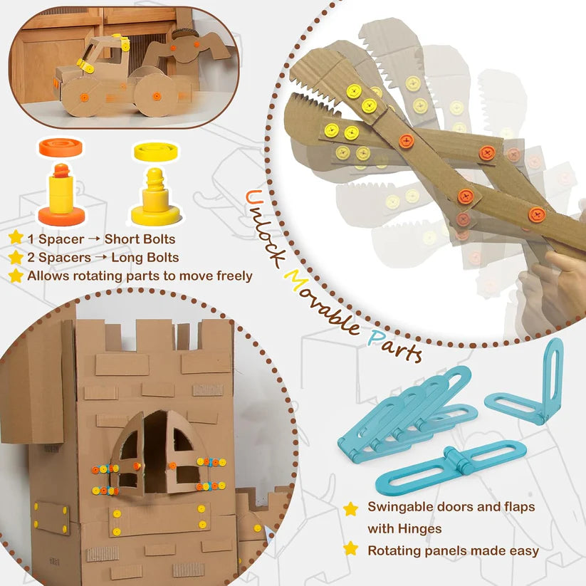 Cardboard Building Set – 401-Piece STEM Construction Kit for Kids