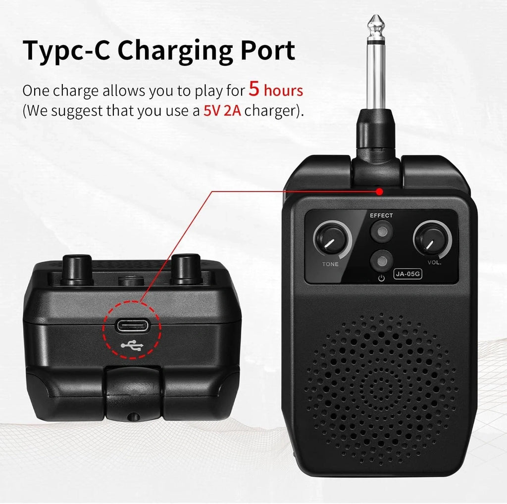 Portable 5W Mini Guitar Amp | Bluetooth & Rechargeable | 4 Effects