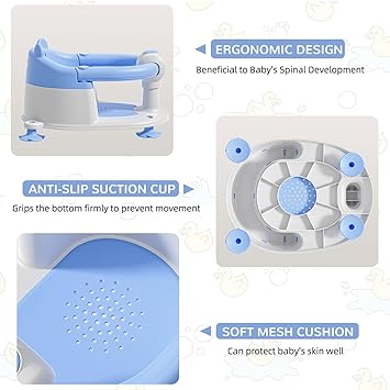 Non-Slip Baby Bath Seat – Easy Sit Support for Safe & Comfortable Bath Time