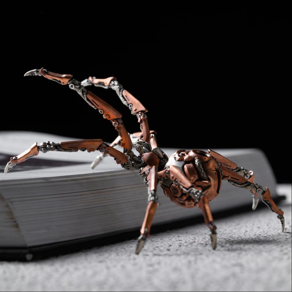 Mechanical Spider Figurine, Poseable Steampunk Gothic Robot Statue