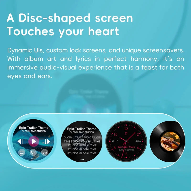 Retro Disc-Style Portable Hi-Fi Music Player | Touchscreen | Dual DAC | 12H Battery